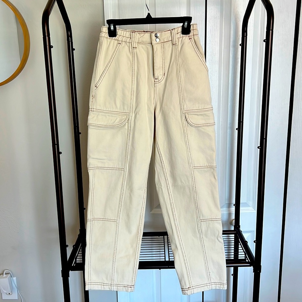 PacSun cream, cargo pants medium